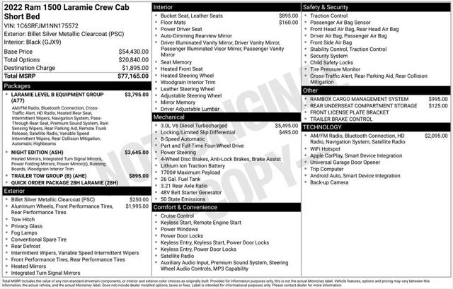 2022 RAM 1500 Laramie Crew Cab 4x4 57 Box