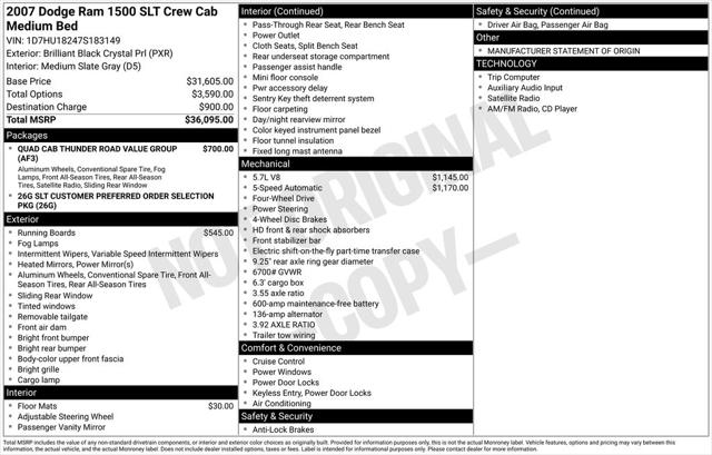 2007 Dodge Ram 1500 SLT/TRX4 Off Road/Sport 2007 Dodge Ram 1500 SLT/TRX4 Off Road/Sport
