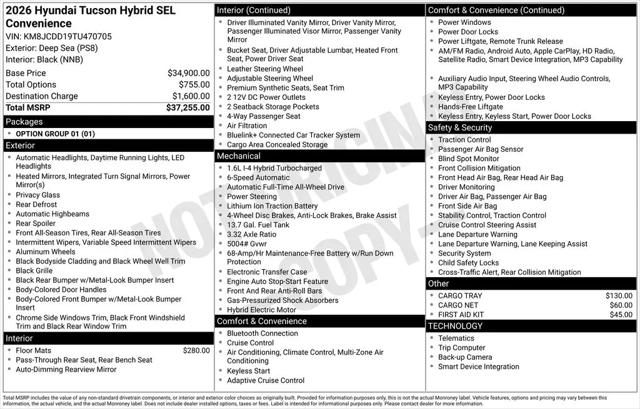 2026 Hyundai Tucson Hybrid SEL Convenience