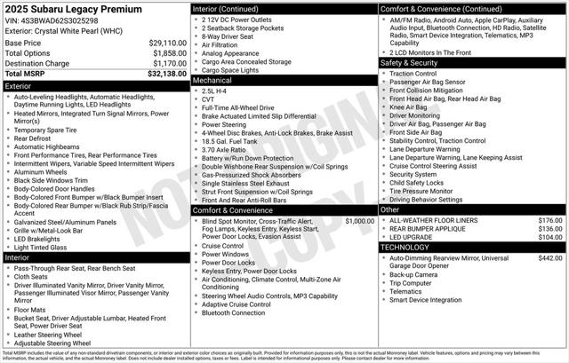 2025 Subaru Legacy Premium