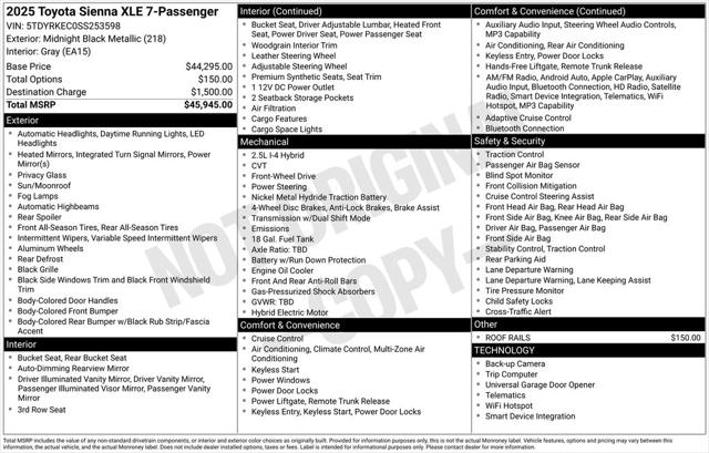 2025 Toyota Sienna XLE