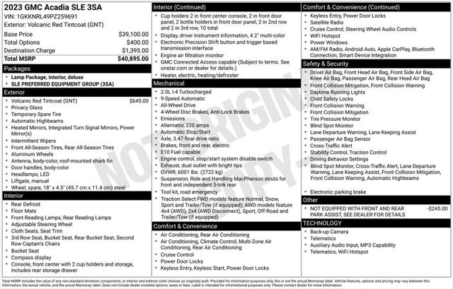 2023 GMC Acadia AWD SLE