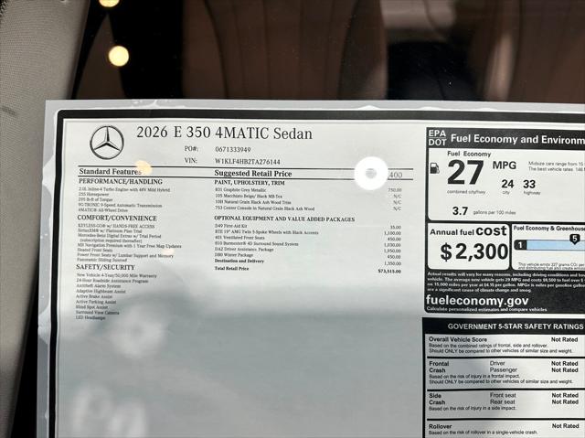 2026 Mercedes-Benz E 350 E 350 4MATIC AMG Line