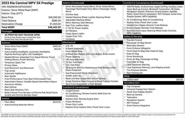 2023 Kia Carnival MPV SX Prestige