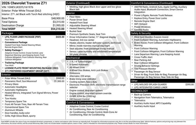 2026 Chevrolet Traverse AWD Z71
