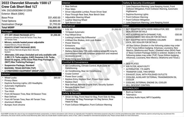 2022 Chevrolet Silverado 1500 4WD Crew Cab Standard Bed LT