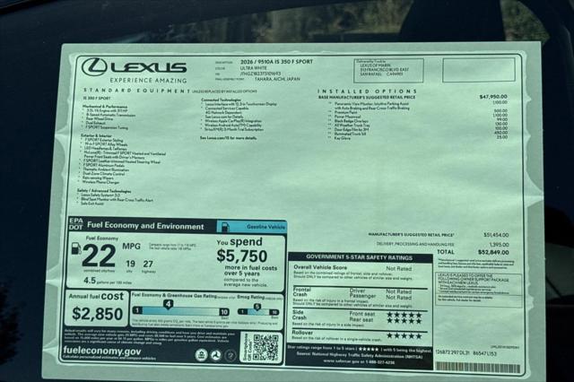 2026 Lexus IS 350 F SPORT