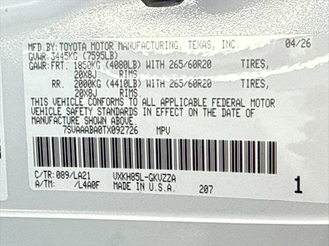 2026 Toyota Sequoia Platinum