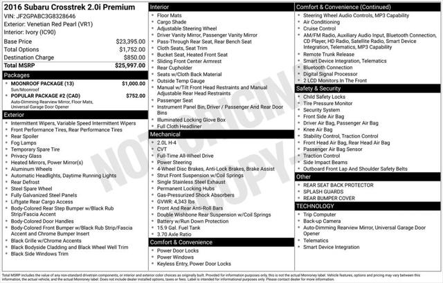 2016 Subaru Crosstrek 2.0i Premium