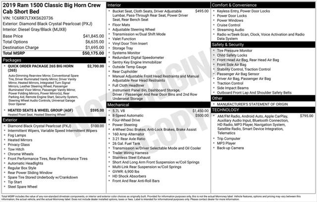 2019 Ram 1500 Classic Big Horn Crew Cab 4x4 5'7" Box