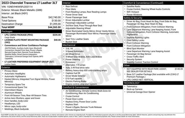 2023 Chevrolet Traverse AWD LT Leather