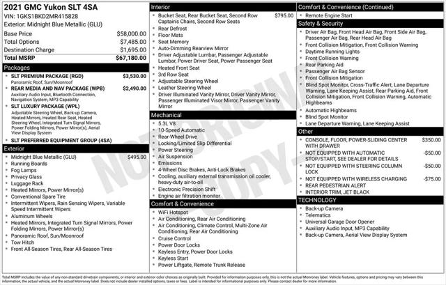 2021 GMC Yukon 2WD SLT