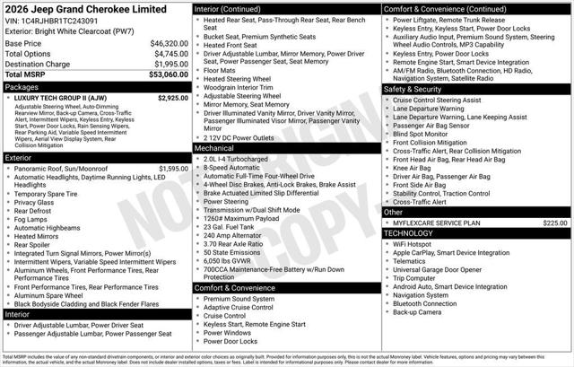 2026 Jeep Grand Cherokee GRAND CHEROKEE LIMITED 4X4