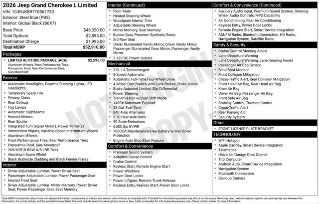 2026 Jeep Grand Cherokee L Limited