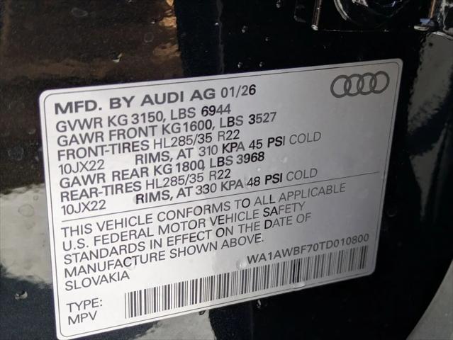2026 Audi SQ7 Premium Plus TFSI quattro tiptronic