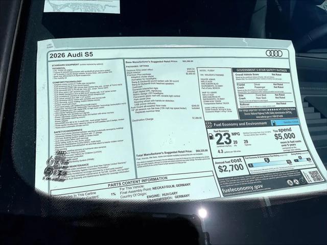 2026 Audi S5 Premium Plus TFSI quattro S tronic