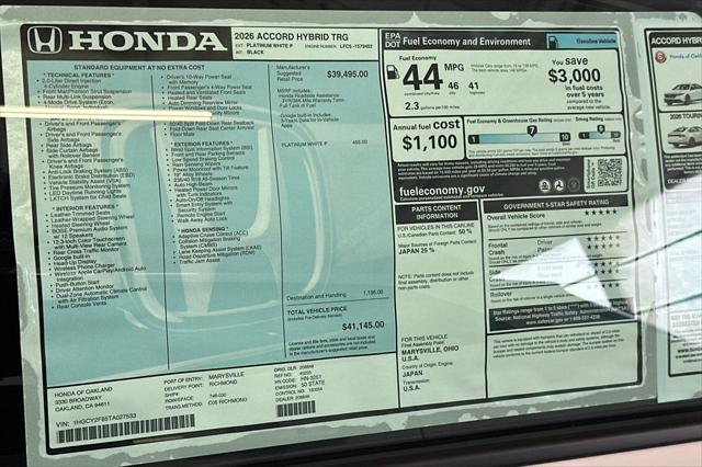 2026 Honda Accord Sedan Touring