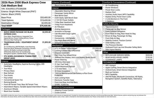 2026 Ram 2500 Black Express Crew Cab 4x4 64 Box