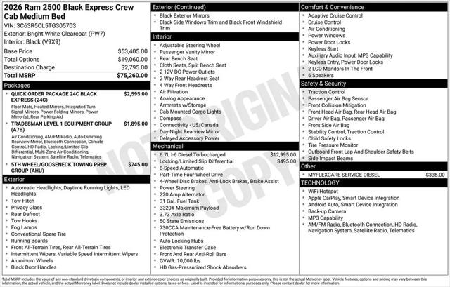 2026 Ram 2500 Black Express Crew Cab 4x4 64 Box