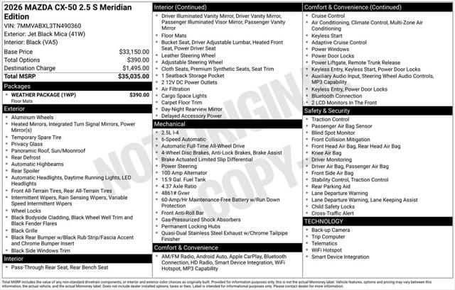 2026 Mazda CX-50 2.5 S Meridian Edition