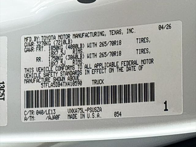 2026 Toyota Tundra SR5 CrewMax 5.5' Bed