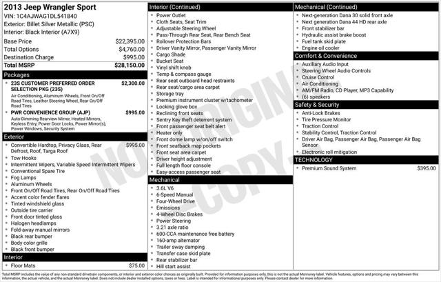 2013 Jeep Wrangler Sport