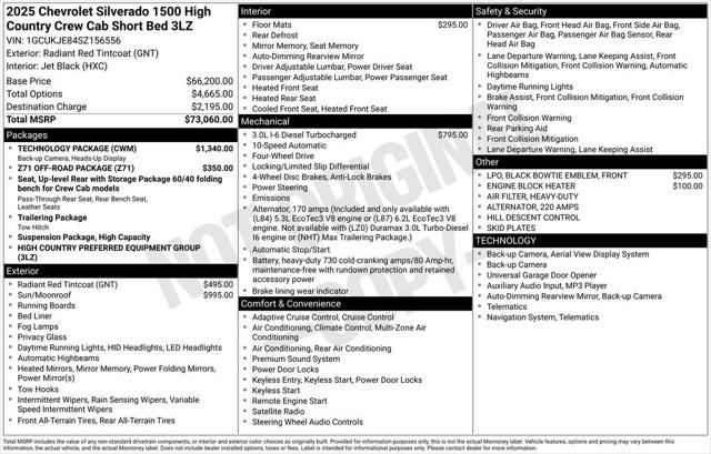 2025 Chevrolet Silverado 1500 4WD Crew Cab Short Bed High Country