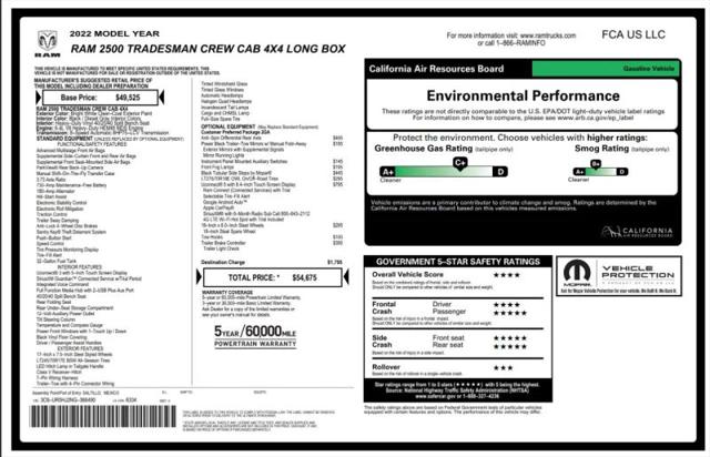2022 Ram 2500 Tradesman Crew Cab 4x4 8' Box