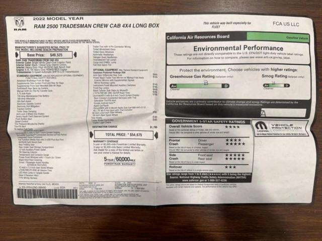 2022 Ram 2500 Tradesman Crew Cab 4x4 8' Box