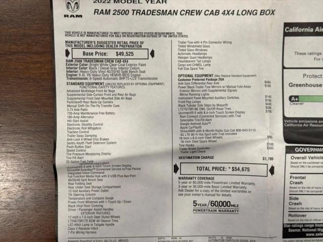 2022 Ram 2500 Tradesman Crew Cab 4x4 8' Box