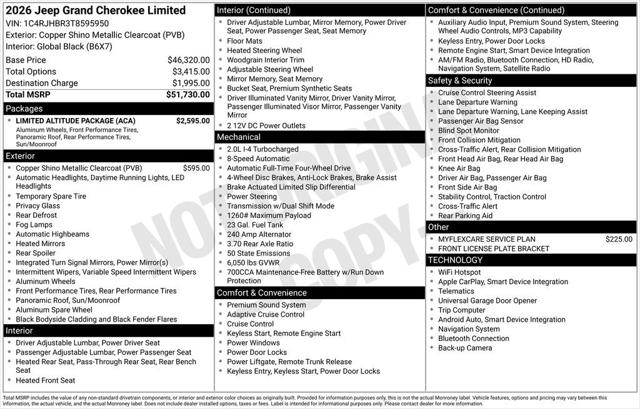 2026 Jeep Grand Cherokee GRAND CHEROKEE LIMITED 4X4