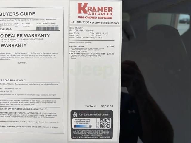 2026 Jeep Grand Cherokee L Limited 4x2