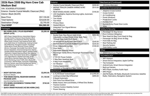 2026 Ram 2500 Big Horn Crew Cab 4x4 64 Box