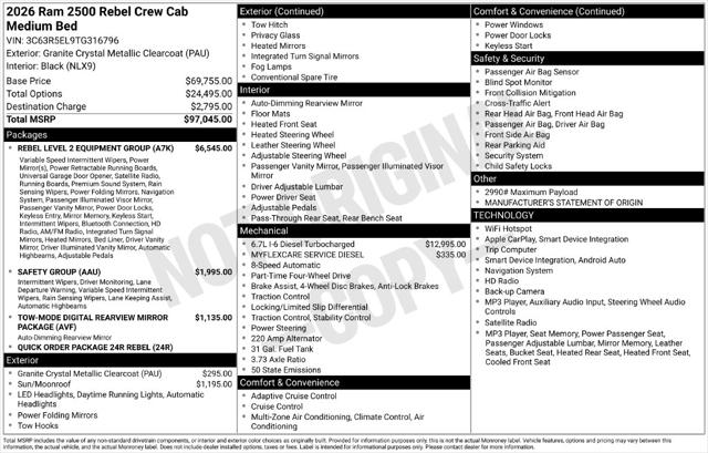 2026 Ram 2500 Power Wagon Rebel Crew Cab 4x4 64 Box