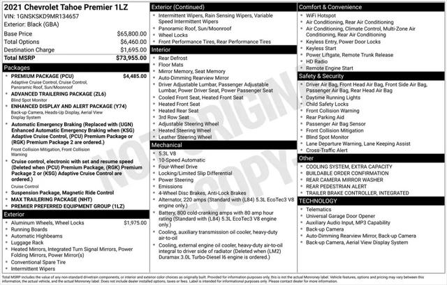 2021 Chevrolet Tahoe 4WD Premier