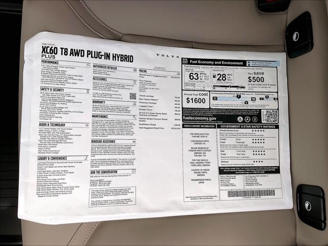 2026 Volvo XC60 Plug-In Hybrid Plus, T8 AWD Electric/Gasoline, Dark