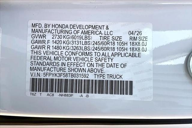 2026 Honda Ridgeline RTL