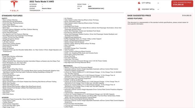 2022 Tesla Model X AWD