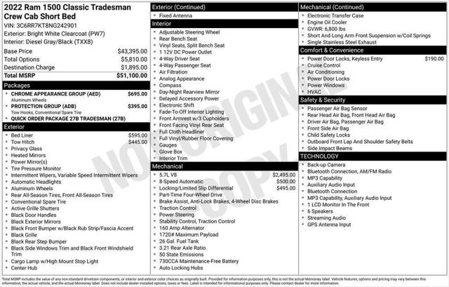 2022 Ram 1500 Classic Tradesman Crew Cab 4x4 5'7" Box