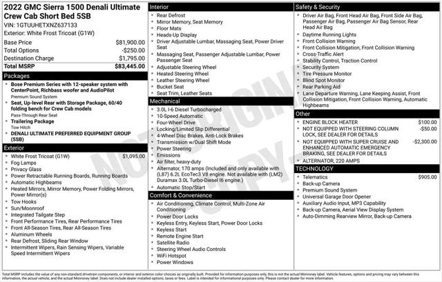 2022 GMC Sierra 1500 4WD Crew Cab Short Box Denali Ultimate