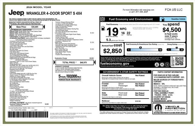 2024 Jeep Wrangler 4-Door Sport S 4x4