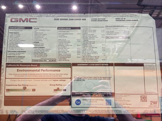 2026 GMC Savana Cargo 2500 Regular Wheelbase, Work Van, RWD