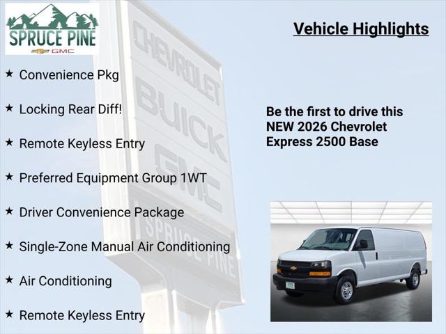2026 Chevrolet Express Cargo Van 2500 Extended Wheelbase, WT, RWD