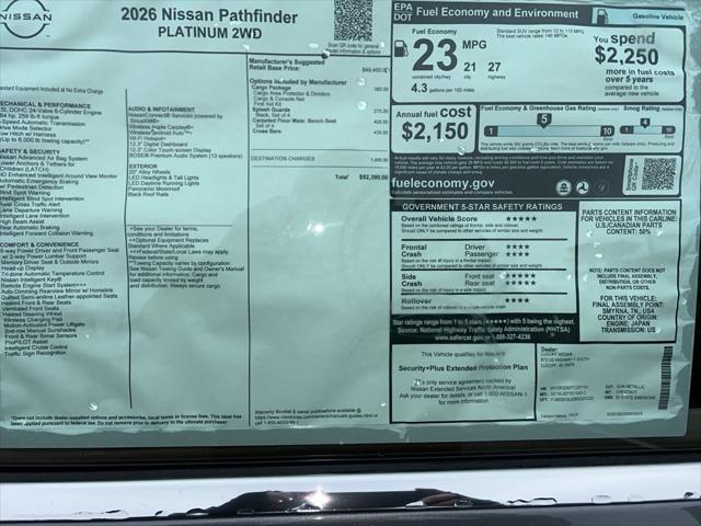 2026 Nissan Pathfinder Platinum