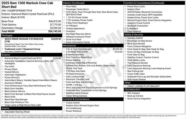 2025 Ram 1500 Warlock Crew Cab 4x4 5'7" Box