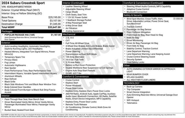 2024 Subaru Crosstrek Sport