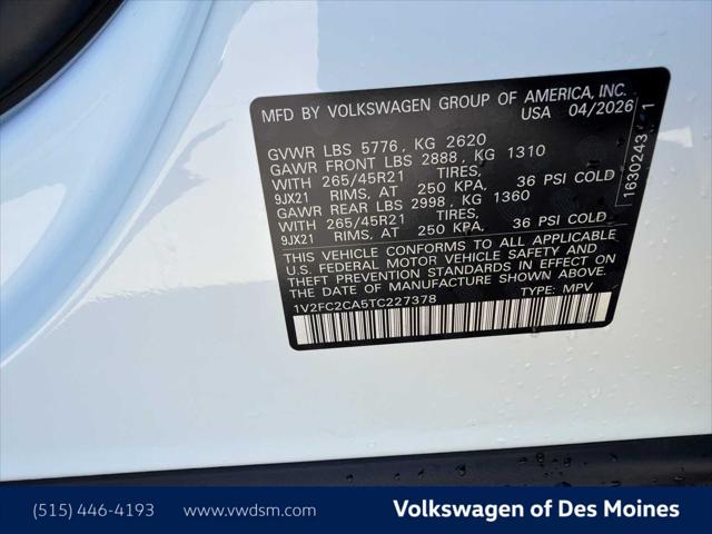 2026 Volkswagen Atlas Cross Sport SEL Premium R-Line