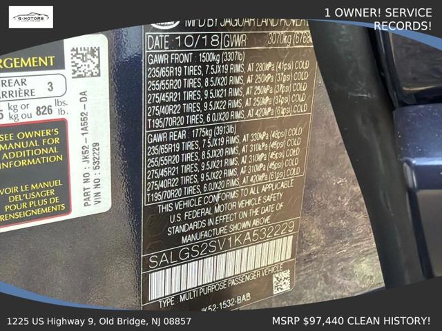 2019 Land Rover Range Rover 3.0L V6 Supercharged HSE