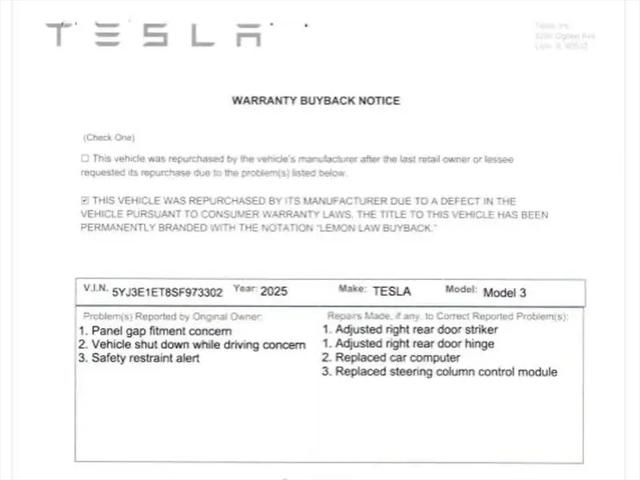 2025 Tesla Model 3 Performance All-Wheel Drive