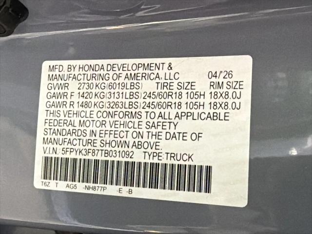 2026 Honda Ridgeline Black Edition